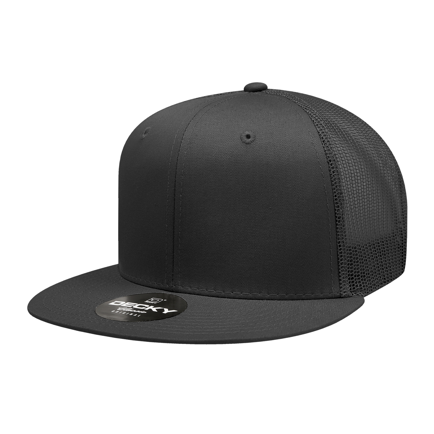 Decky 6 Panel High Profile Structured Cotton Blend Trucker