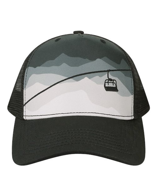 LOCALE 5PTKR Printed Five-Panel Trucker Cap